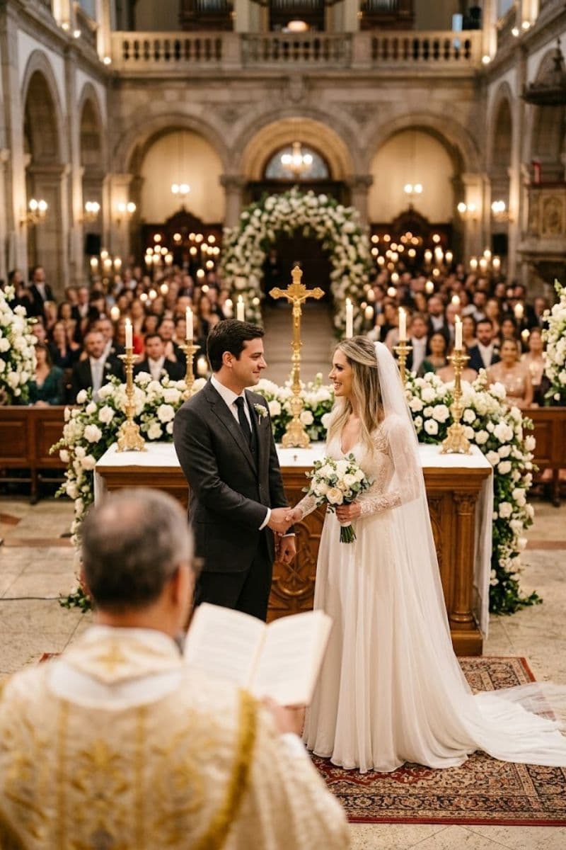 Casal no altar